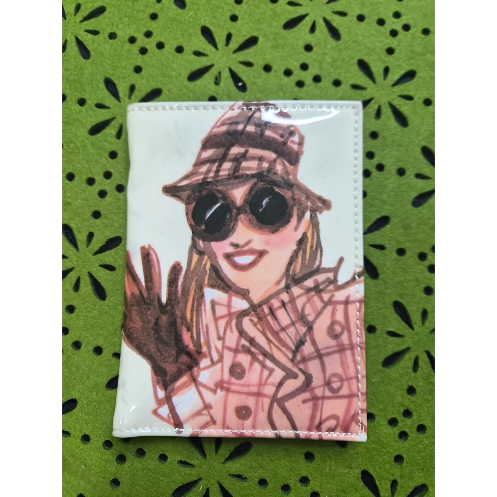 IZAK Illustrated Passport and Card Holder Womens Multicolor Graphic Print